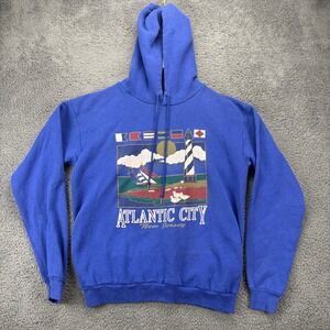 Vintage Atlantic City New Jersey Lighthouse‎ Graphic Hoodie Mens Large